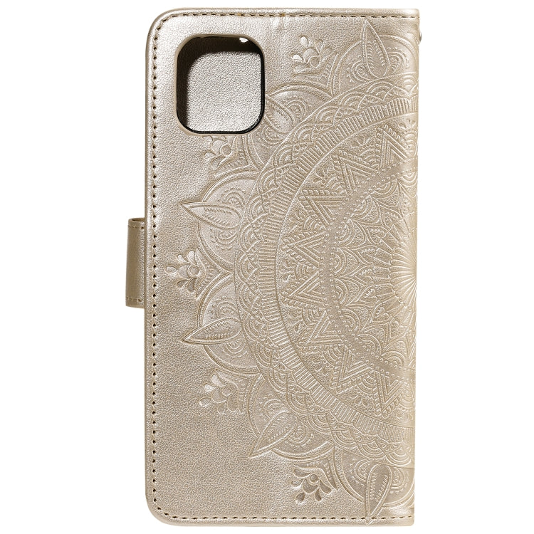 For iPhone 13 Pro Max Totem Flower Embossed Horizontal Flip TPU + PU Leather Case with Holder & Card Slots & Wallet