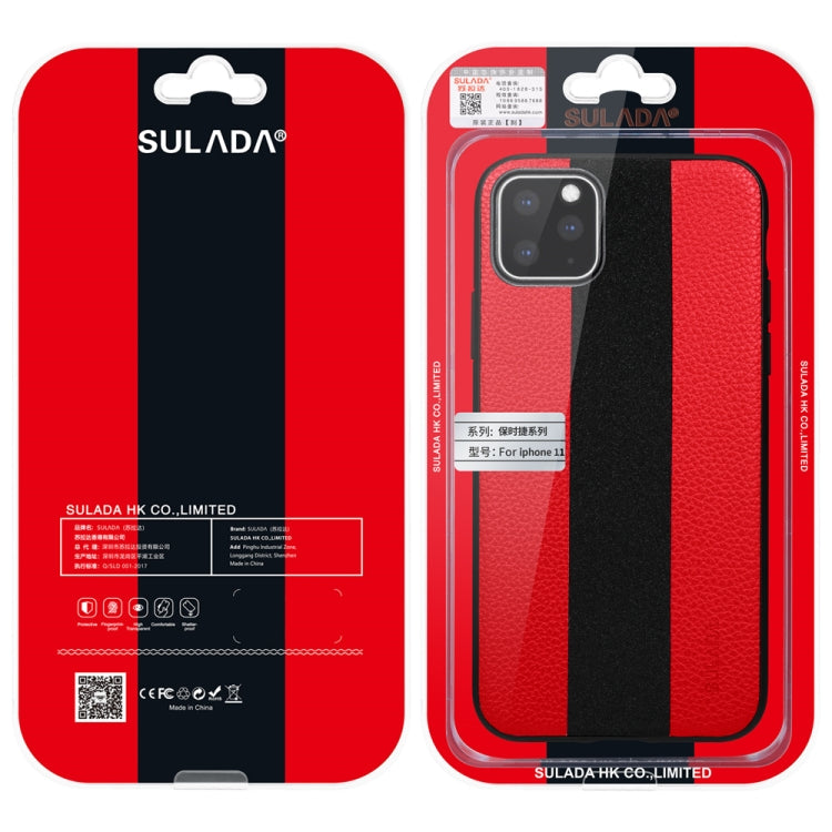 For iPhone 11 SULADA Anti-slip TPU + Handmade Leather Protective Case