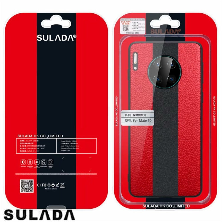 For Huawei Mate 30 Pro SULADA Anti-slip TPU + Handmade Leather Protective Case