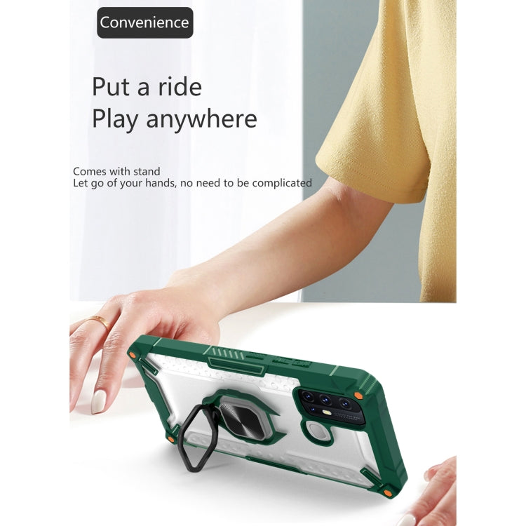 Matte TPU + PC Magnetic Shockproof Case with Ring Holder For vivo Y50