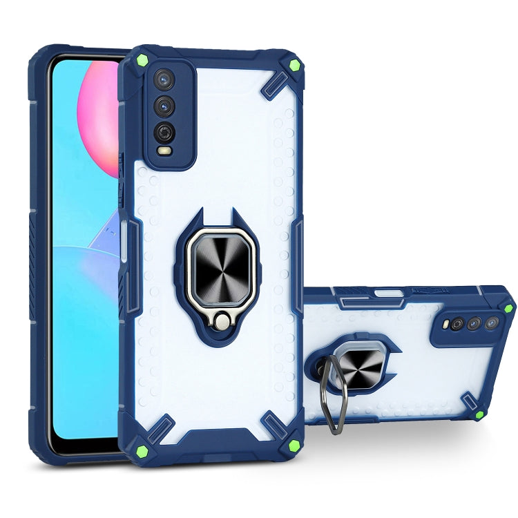 Matte TPU + PC Magnetic Shockproof Case with Ring Holder For vivo Y12s