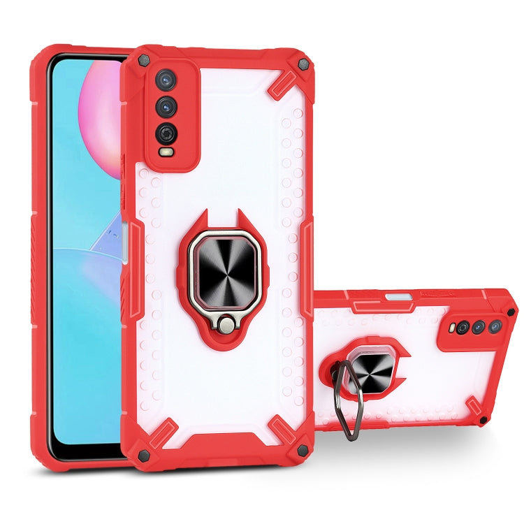 Matte TPU + PC Magnetic Shockproof Case with Ring Holder For vivo Y12s