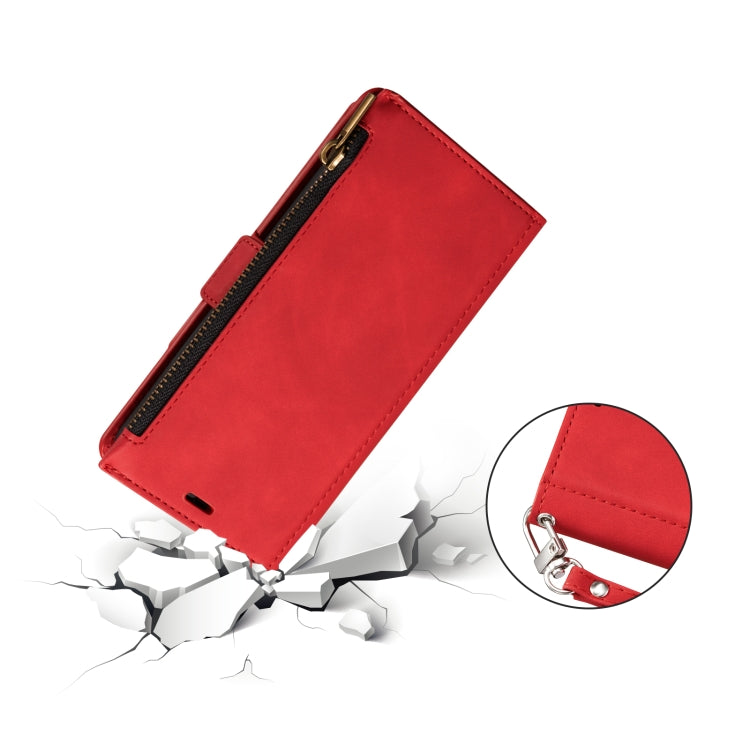 For iPhone 12 mini Side Zipper Back Card Horizontal Flip PU Leather Case with Card Slots & Wallet & Photo Frame & Lanyard