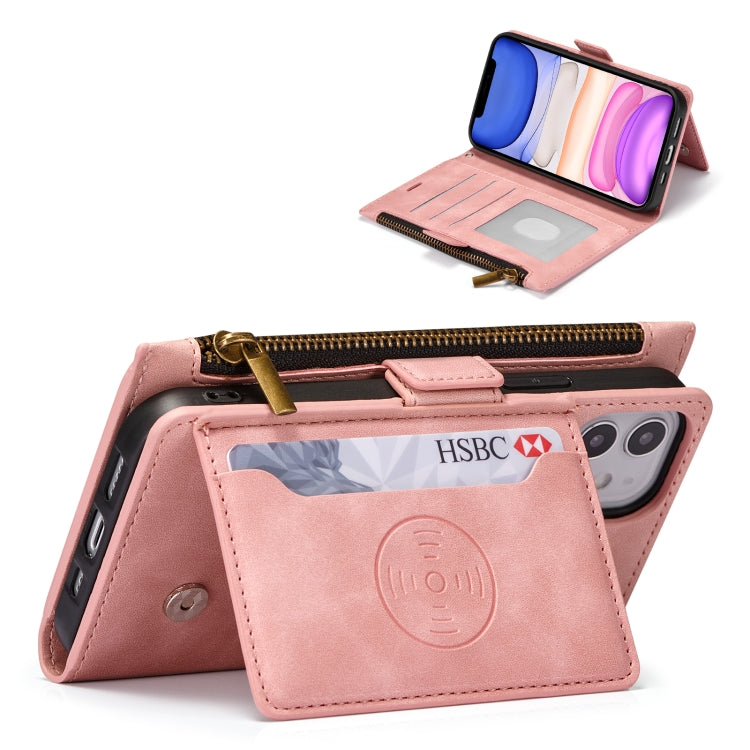 For iPhone 12 mini Side Zipper Back Card Horizontal Flip PU Leather Case with Card Slots & Wallet & Photo Frame & Lanyard