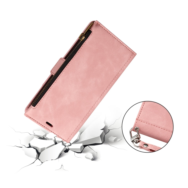 For iPhone 12 mini Side Zipper Back Card Horizontal Flip PU Leather Case with Card Slots & Wallet & Photo Frame & Lanyard
