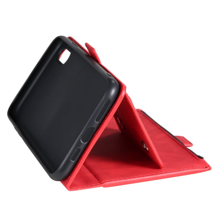 For iPhone X / XS Side Zipper Back Card Horizontal Flip PU Leather Case with Card Slots & Wallet & Photo Frame & Lanyard