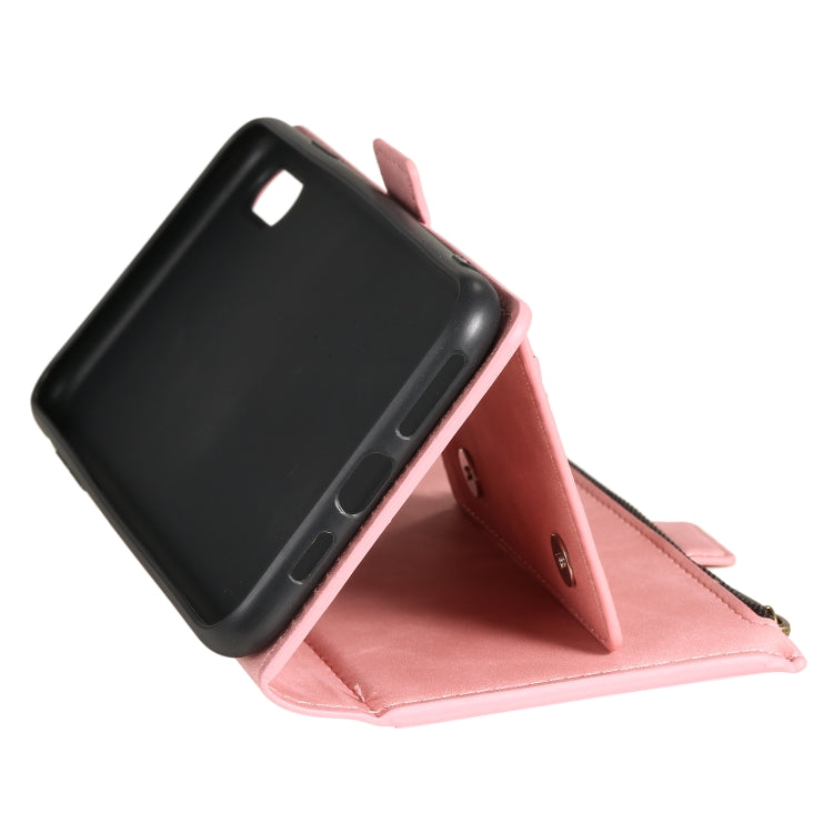 For iPhone X / XS Side Zipper Back Card Horizontal Flip PU Leather Case with Card Slots & Wallet & Photo Frame & Lanyard