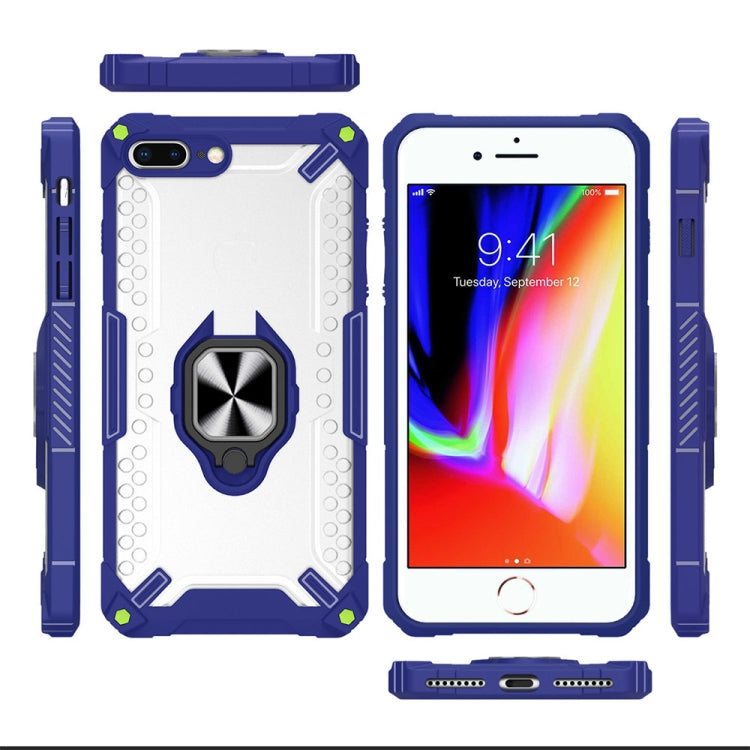 Matte TPU + PC Magnetic Shockproof Case with Ring Holder For iPhone 8 Plus / 7 Plus