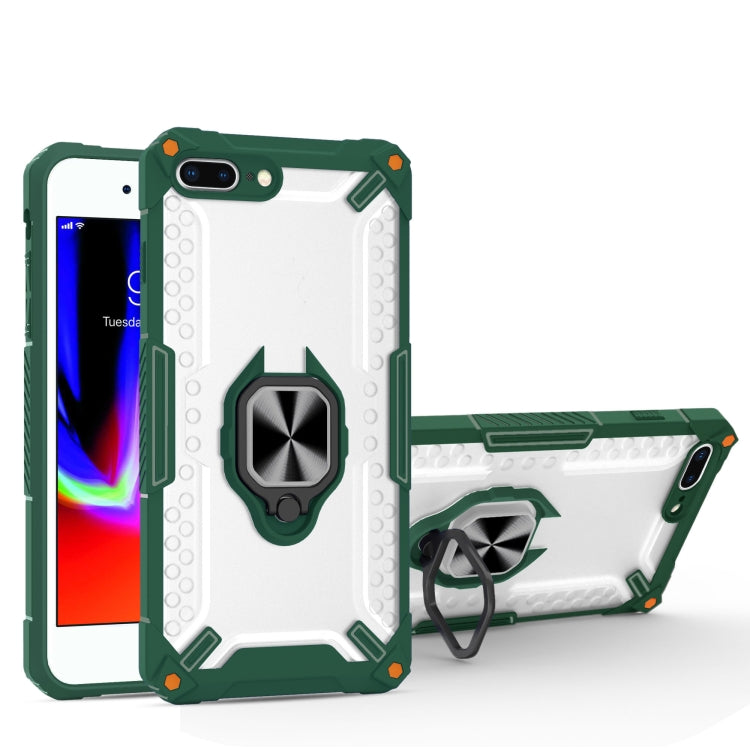 Matte TPU + PC Magnetic Shockproof Case with Ring Holder For iPhone 8 Plus / 7 Plus