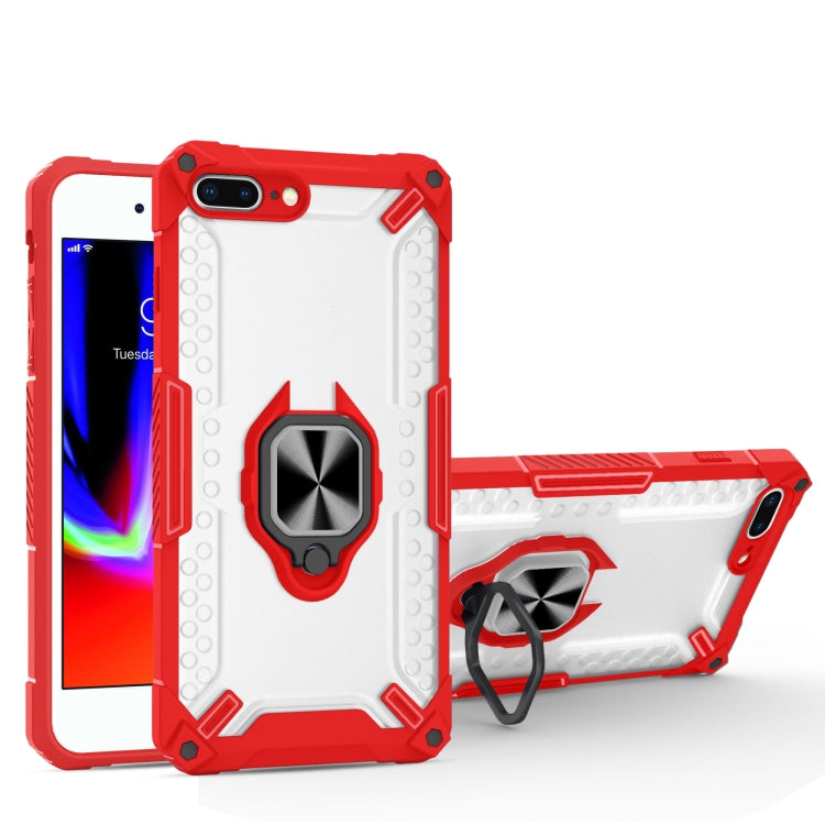 Matte TPU + PC Magnetic Shockproof Case with Ring Holder For iPhone 8 Plus / 7 Plus