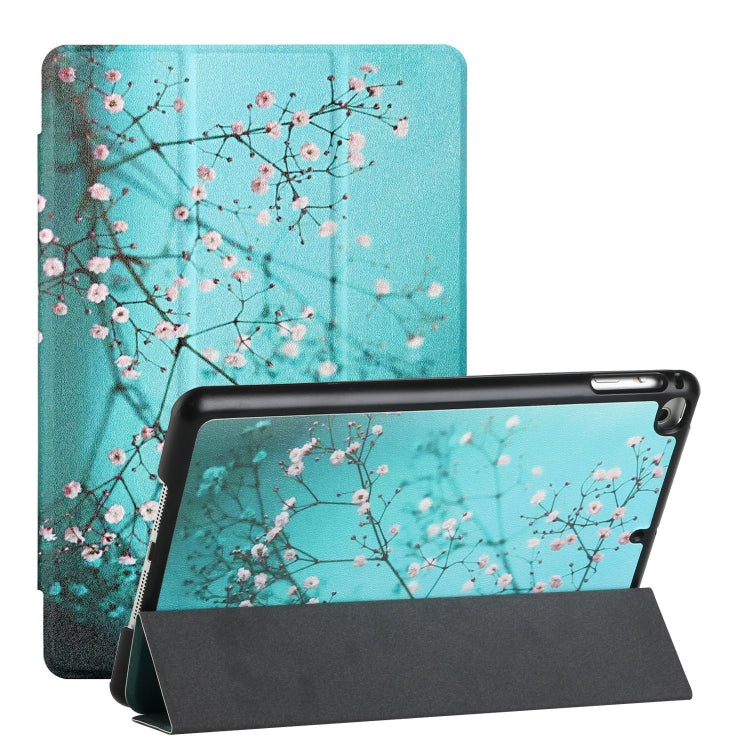 Silk Texture Colored Drawing Pattern Horizontal Flip Magnetic PU Leather Case with Three-folding Holder & Sleep / Wake-up Function For iPad mini 4 / mini (2019)