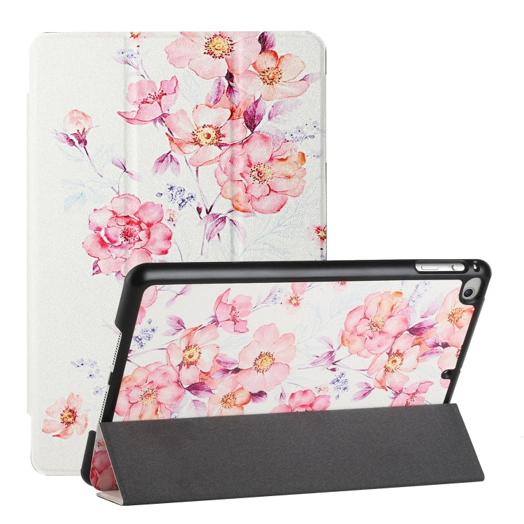 Silk Texture Colored Drawing Pattern Horizontal Flip Magnetic PU Leather Case with Three-folding Holder & Sleep / Wake-up Function For iPad mini 4 / mini (2019)