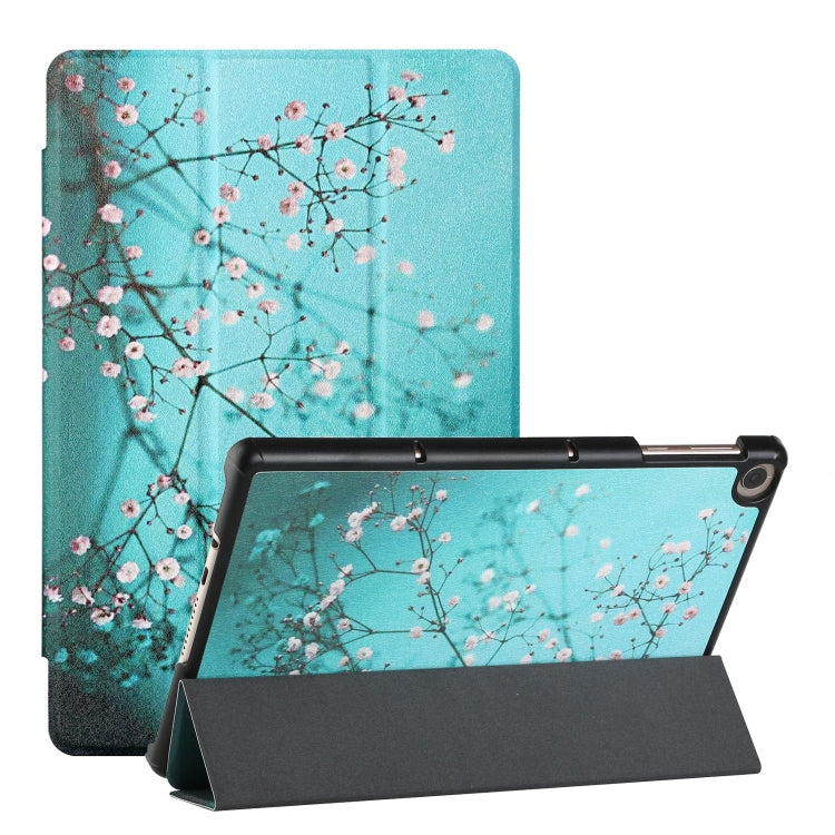 For Huawei MatePad T 10s Silk Texture Colored Drawing Pattern Horizontal Flip Magnetic PU Leather Case with Three-folding Holder