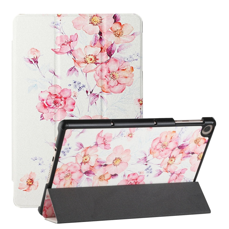 For Huawei MatePad T 10s Silk Texture Colored Drawing Pattern Horizontal Flip Magnetic PU Leather Case with Three-folding Holder