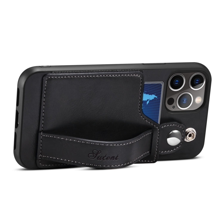 For iPhone 13 TPU + PU Leather Shockproof Protective Case with Card Slots and Hand Strap