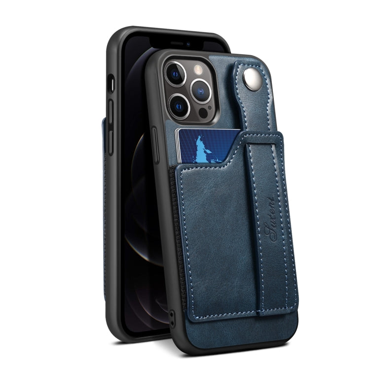 For iPhone 13 TPU + PU Leather Shockproof Protective Case with Card Slots and Hand Strap