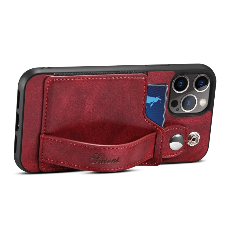 For iPhone 13 TPU + PU Leather Shockproof Protective Case with Card Slots and Hand Strap