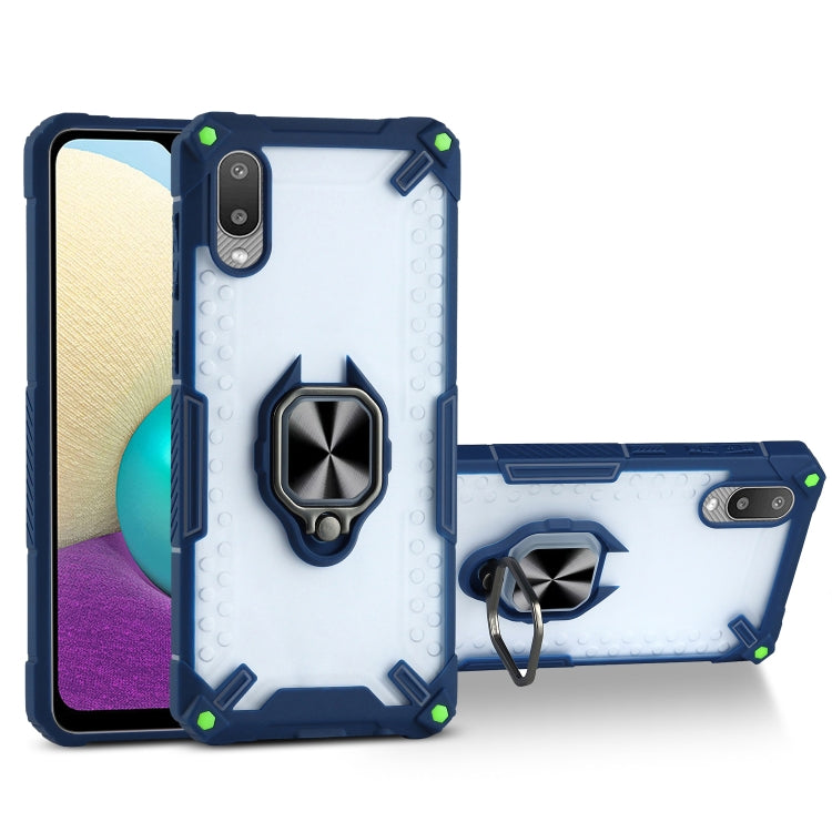 Matte TPU + PC Magnetic Shockproof Case with Ring Holder For Samsung Galaxy A02