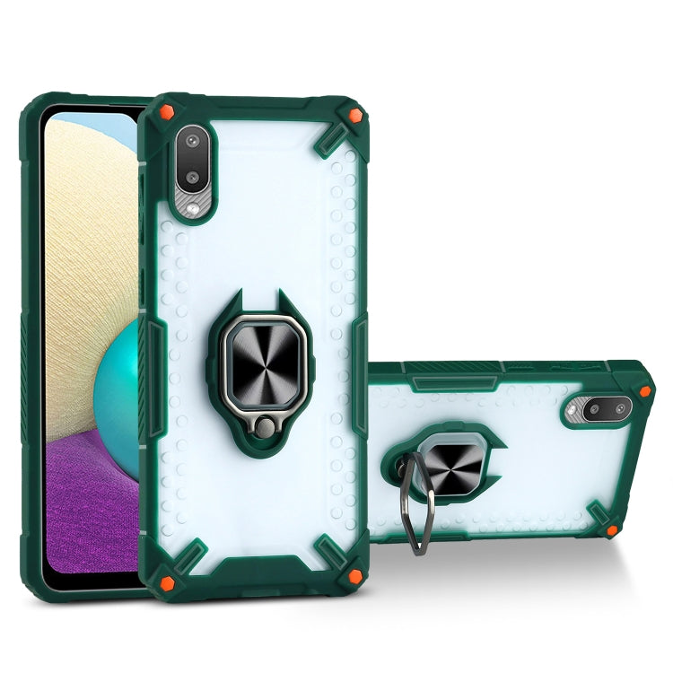 Matte TPU + PC Magnetic Shockproof Case with Ring Holder For Samsung Galaxy A02