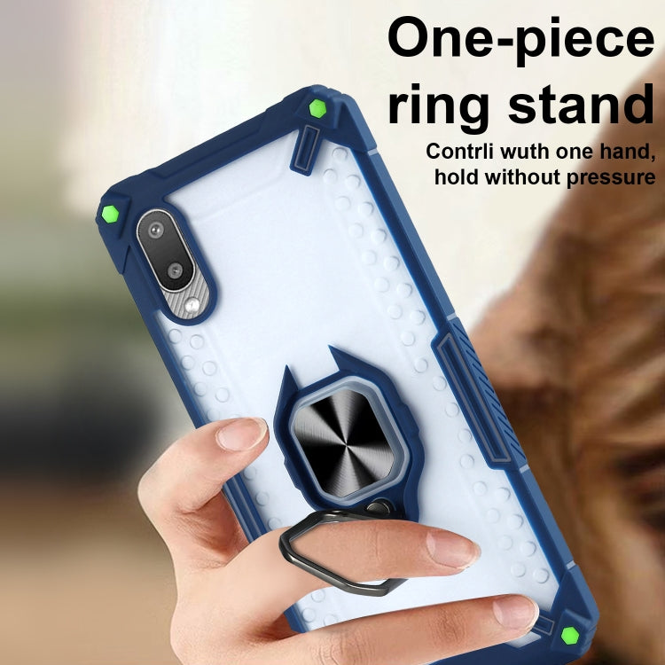 Matte TPU + PC Magnetic Shockproof Case with Ring Holder For Samsung Galaxy A02