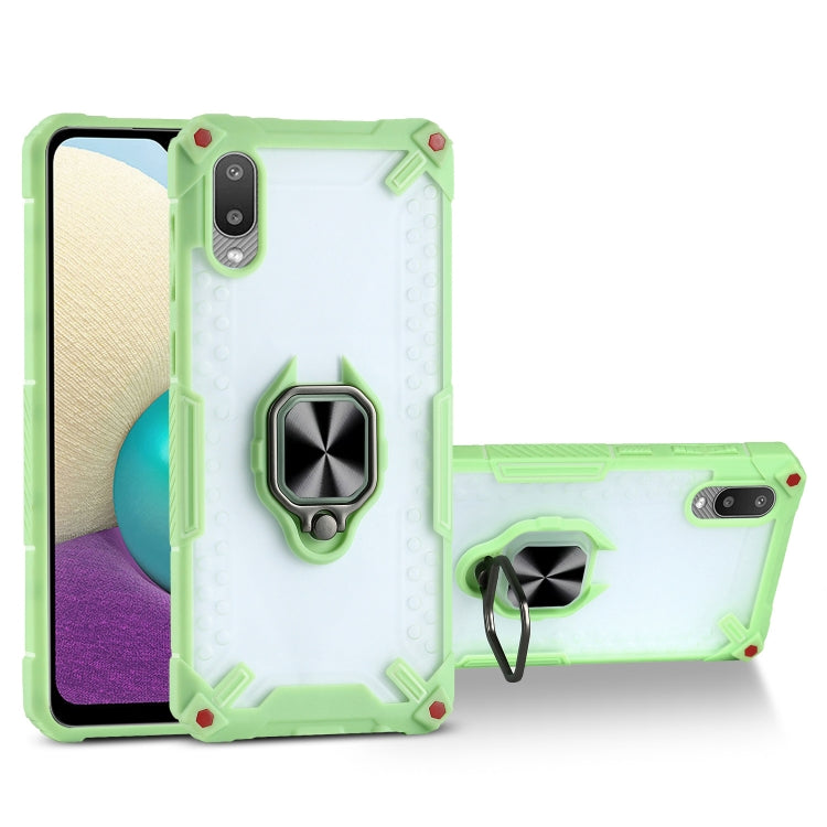 Matte TPU + PC Magnetic Shockproof Case with Ring Holder For Samsung Galaxy A02