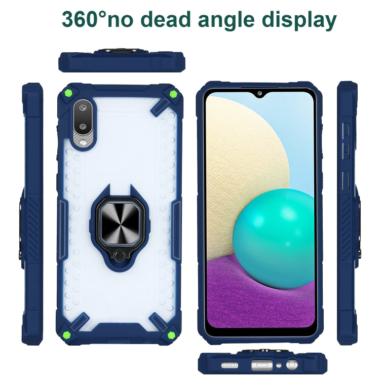 Matte TPU + PC Magnetic Shockproof Case with Ring Holder For Samsung Galaxy A02