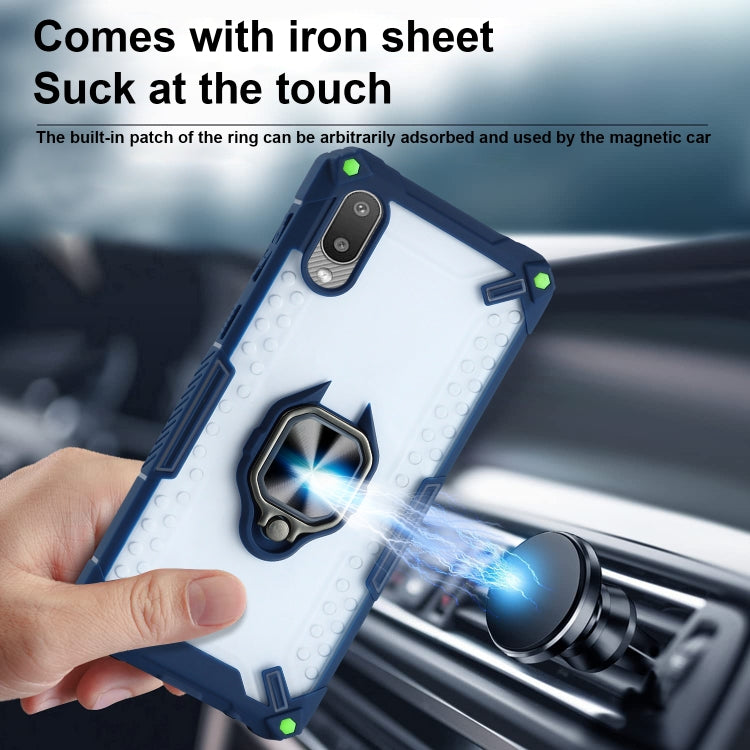 Matte TPU + PC Magnetic Shockproof Case with Ring Holder For Samsung Galaxy A02