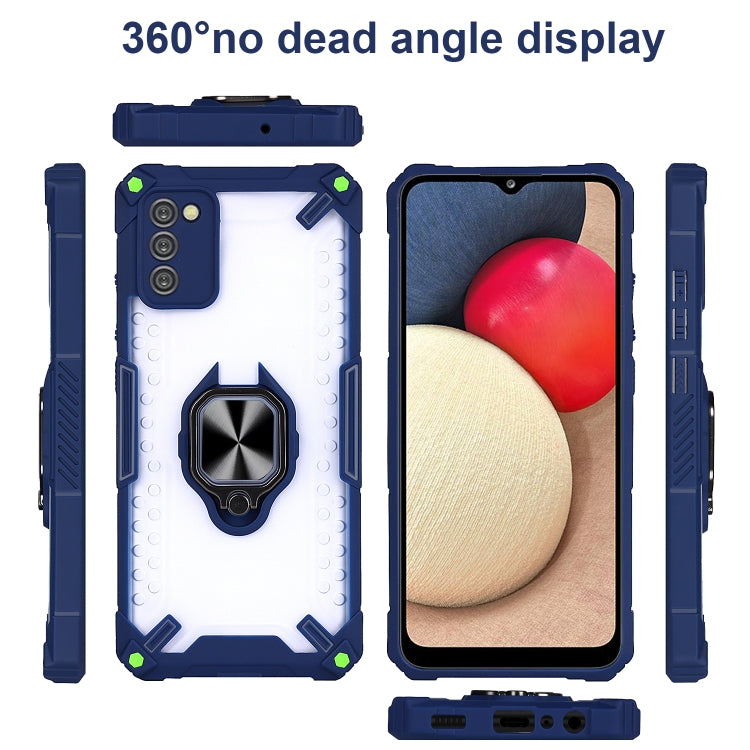 Matte TPU + PC Magnetic Shockproof Case with Ring Holder For Samsung Galaxy A02s