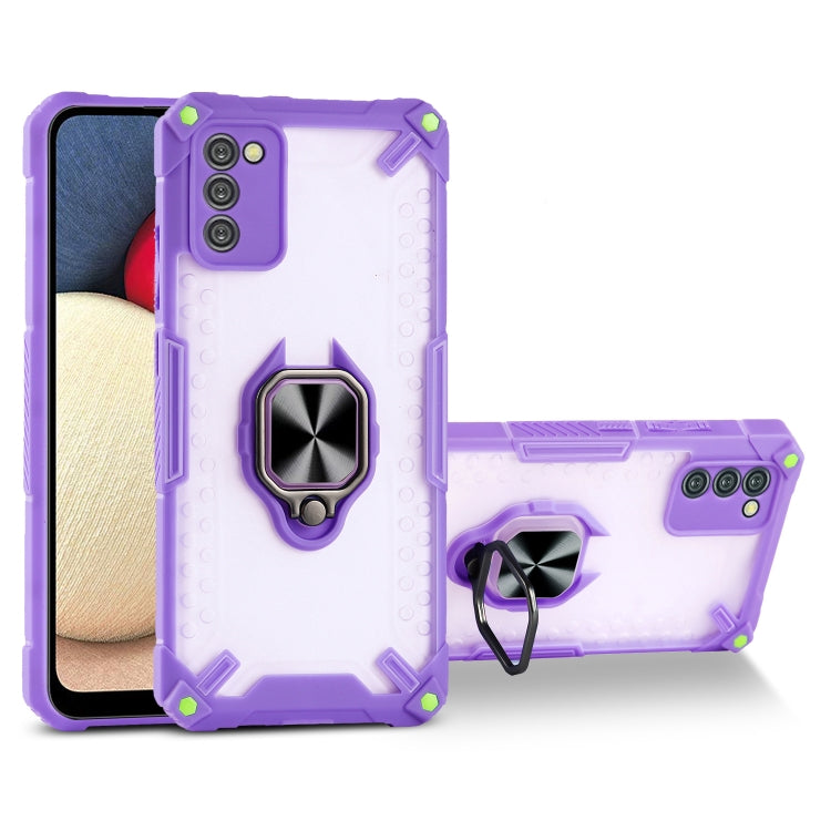 Matte TPU + PC Magnetic Shockproof Case with Ring Holder For Samsung Galaxy A02s