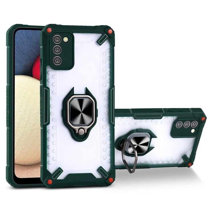 Matte TPU + PC Magnetic Shockproof Case with Ring Holder For Samsung Galaxy A02s
