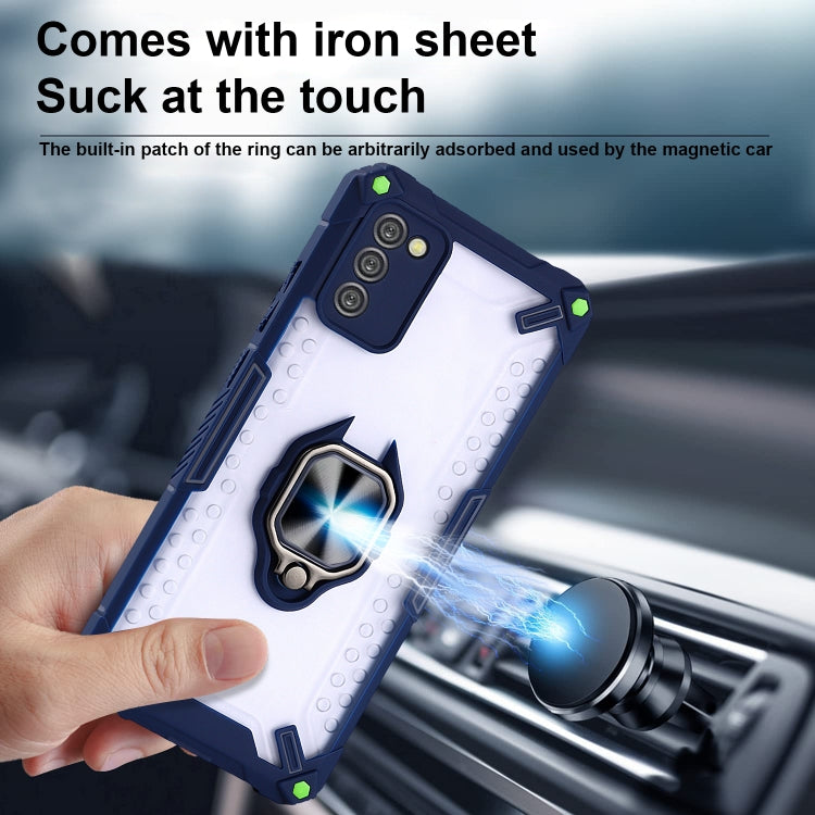 Matte TPU + PC Magnetic Shockproof Case with Ring Holder For Samsung Galaxy A02s