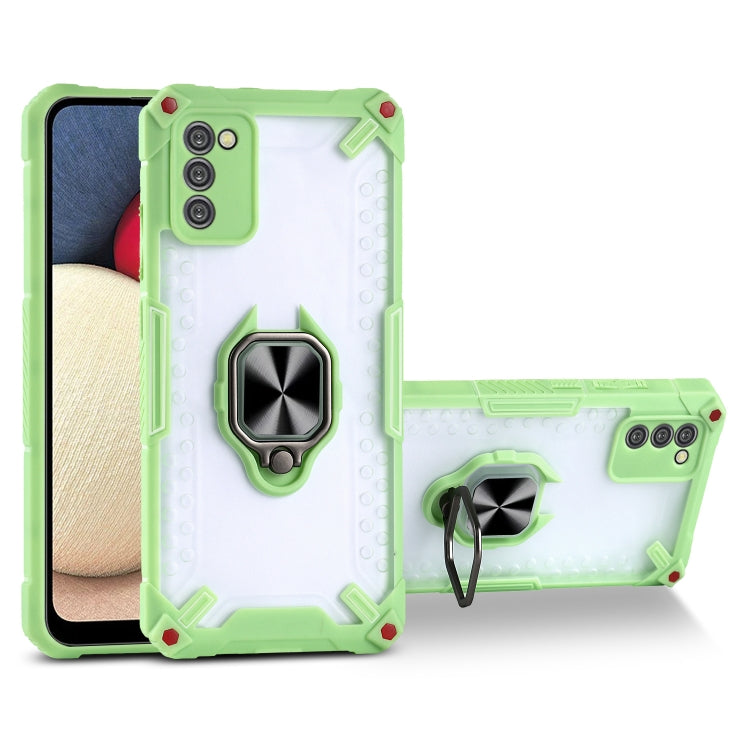 Matte TPU + PC Magnetic Shockproof Case with Ring Holder For Samsung Galaxy A02s