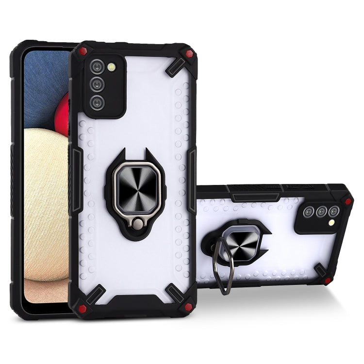 Matte TPU + PC Magnetic Shockproof Case with Ring Holder For Samsung Galaxy A02s