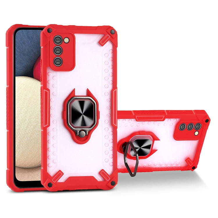 Matte TPU + PC Magnetic Shockproof Case with Ring Holder For Samsung Galaxy A02s