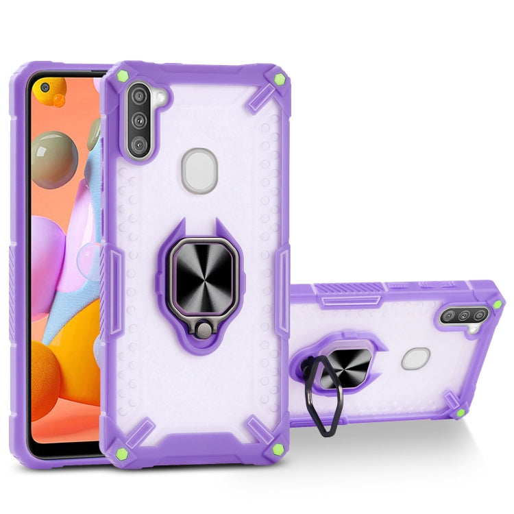 Matte TPU + PC Magnetic Shockproof Case with Ring Holder For Samsung Galaxy A11