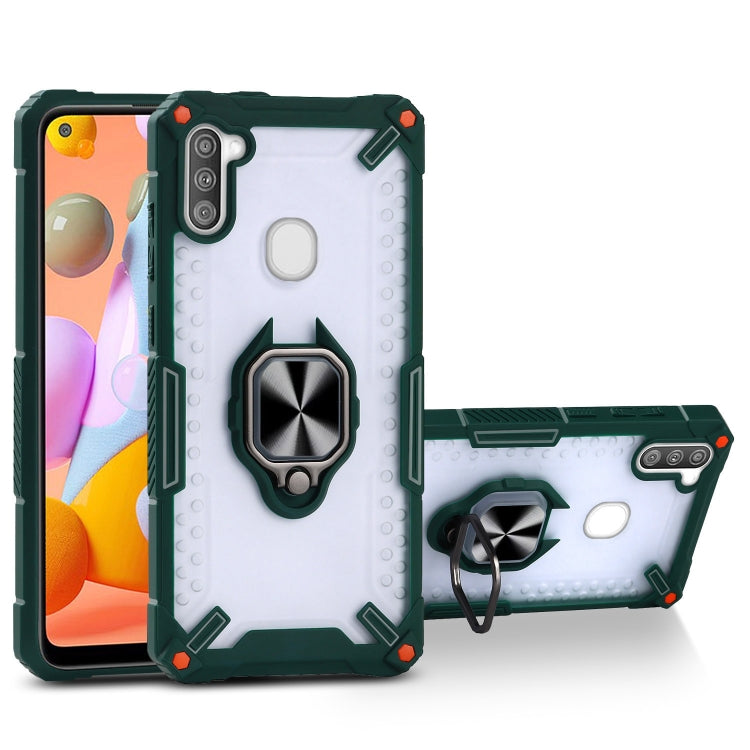 Matte TPU + PC Magnetic Shockproof Case with Ring Holder For Samsung Galaxy A11