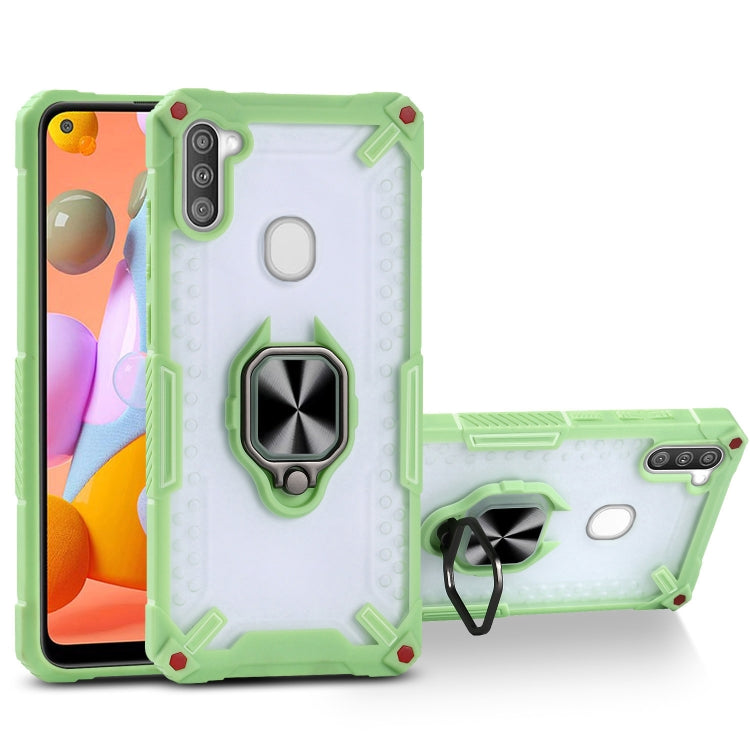 Matte TPU + PC Magnetic Shockproof Case with Ring Holder For Samsung Galaxy A11