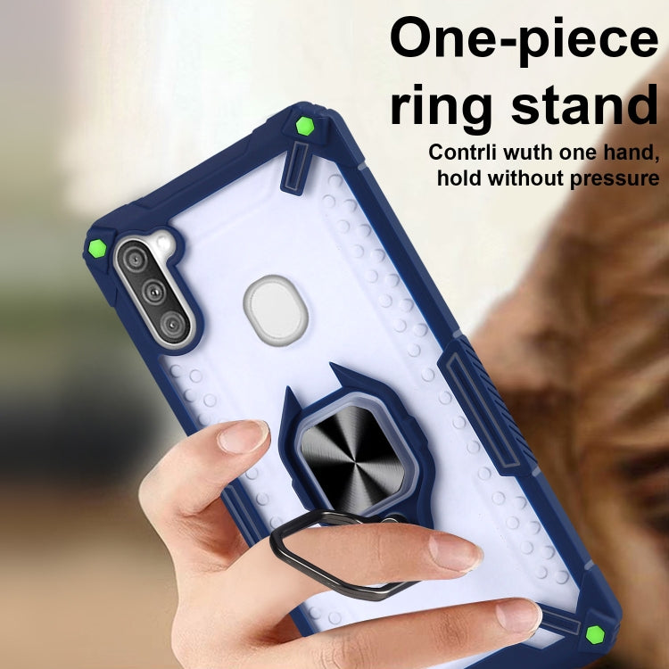 Matte TPU + PC Magnetic Shockproof Case with Ring Holder For Samsung Galaxy A11