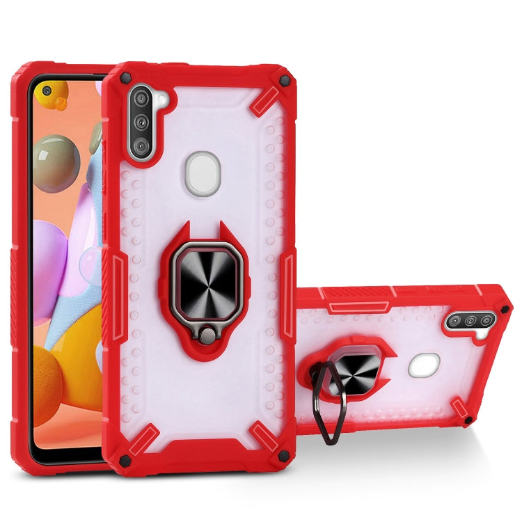Matte TPU + PC Magnetic Shockproof Case with Ring Holder For Samsung Galaxy A11