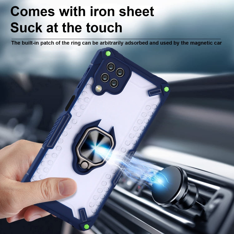 Matte TPU + PC Magnetic Shockproof Case with Ring Holder For Samsung Galaxy A12