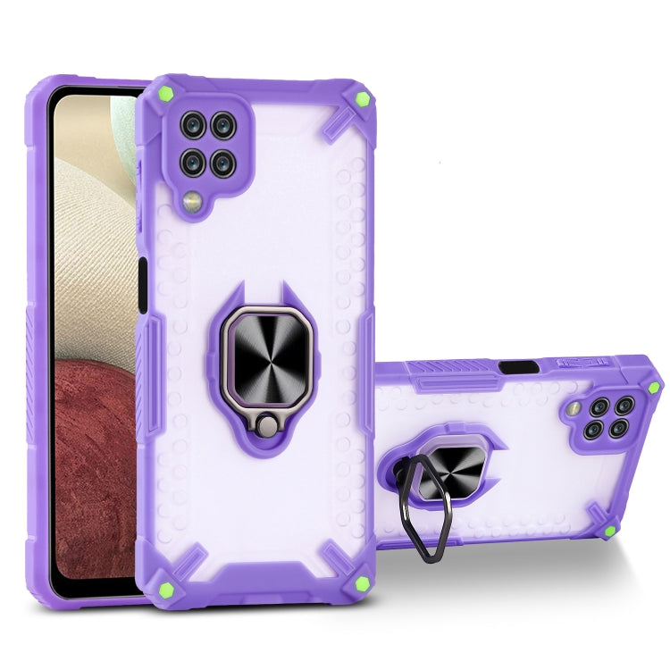 Matte TPU + PC Magnetic Shockproof Case with Ring Holder For Samsung Galaxy A12