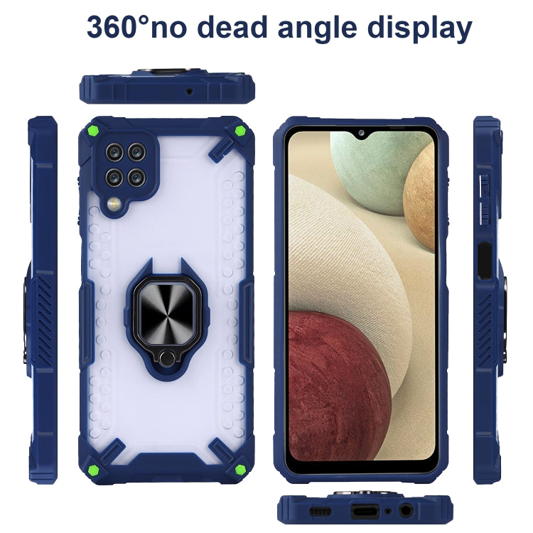 Matte TPU + PC Magnetic Shockproof Case with Ring Holder For Samsung Galaxy A12