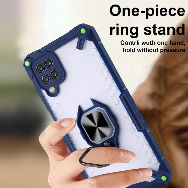 Matte TPU + PC Magnetic Shockproof Case with Ring Holder For Samsung Galaxy A12