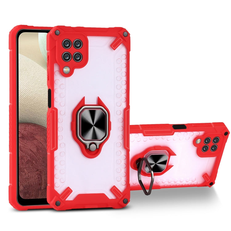 Matte TPU + PC Magnetic Shockproof Case with Ring Holder For Samsung Galaxy A12