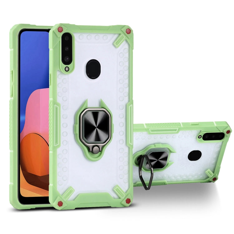 Matte TPU + PC Magnetic Shockproof Case with Ring Holder For Samsung Galaxy A20s