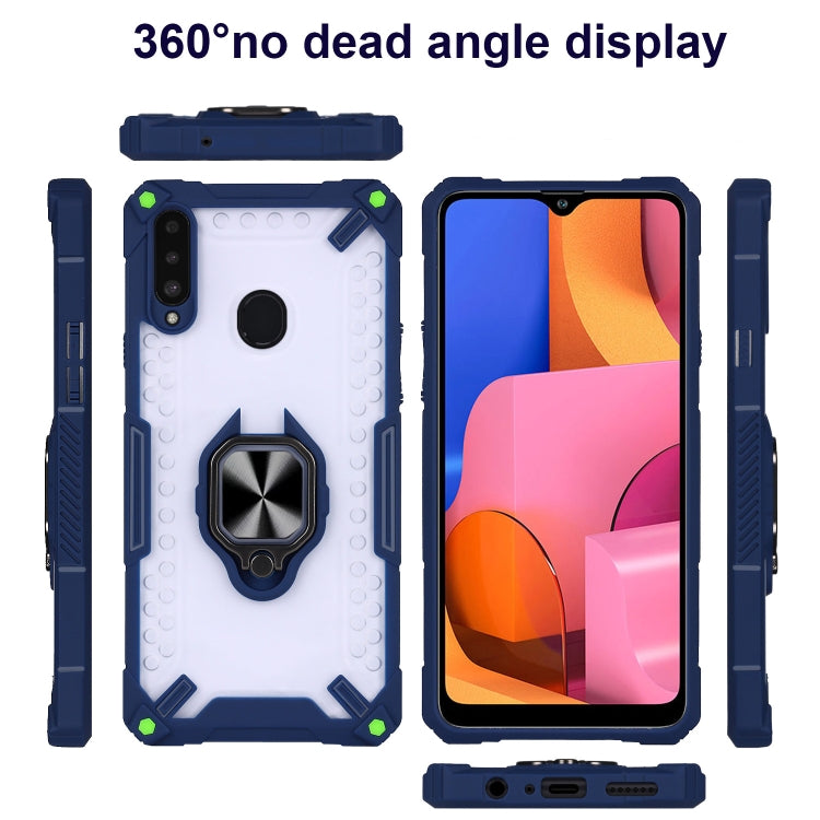 Matte TPU + PC Magnetic Shockproof Case with Ring Holder For Samsung Galaxy A20s