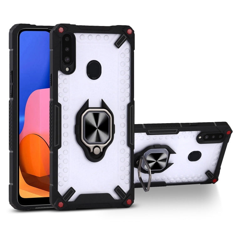 Matte TPU + PC Magnetic Shockproof Case with Ring Holder For Samsung Galaxy A20s