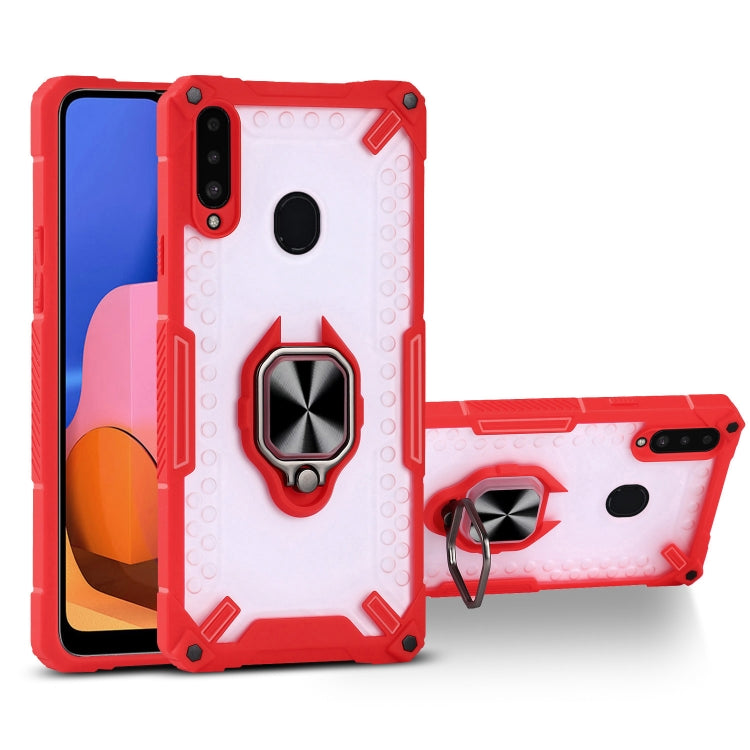 Matte TPU + PC Magnetic Shockproof Case with Ring Holder For Samsung Galaxy A20s