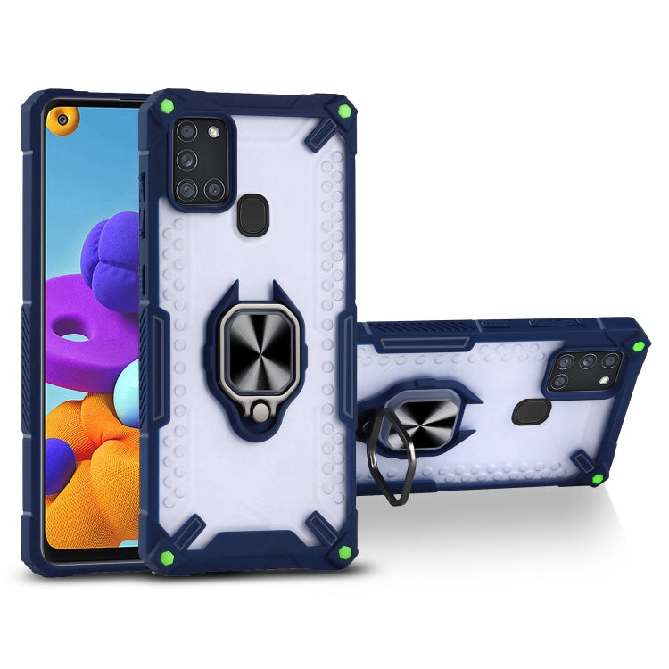 Matte TPU + PC Magnetic Shockproof Case with Ring Holder For Samsung Galaxy A21s