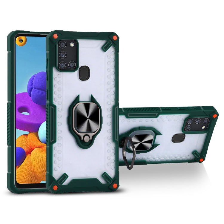 Matte TPU + PC Magnetic Shockproof Case with Ring Holder For Samsung Galaxy A21s